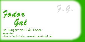 fodor gal business card